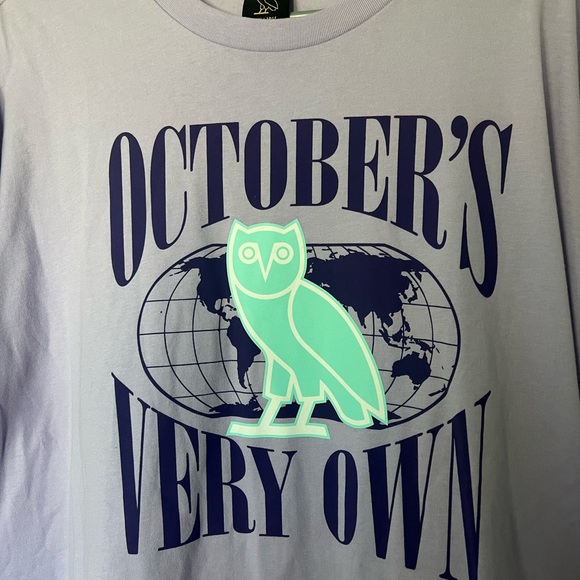 October’s very own OVO drake tshirt lilac purple owl blue turquoise streetwear - Picture 3 of 5